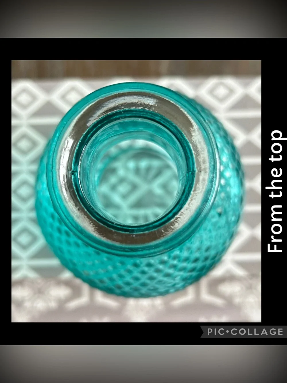 Turquoise Textured Glass Vase - Home Accents